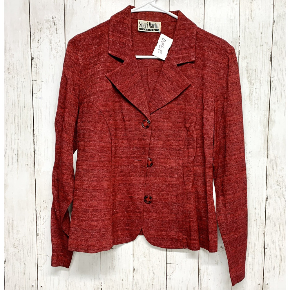 Vintage Sheri Martin Jacket Women Chest 37" Large Single Breasted Button Blazer‎